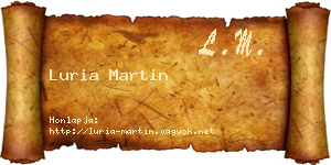 Luria Martin névjegykártya